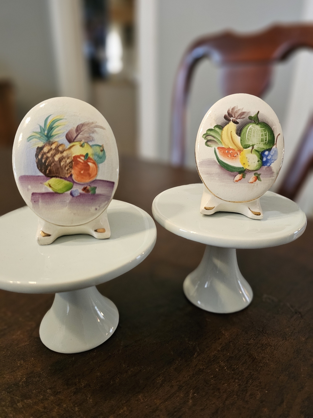 Vintage Japan Fruit Salt and Pepper Shakers Hand Painted Pineapple Watermelon